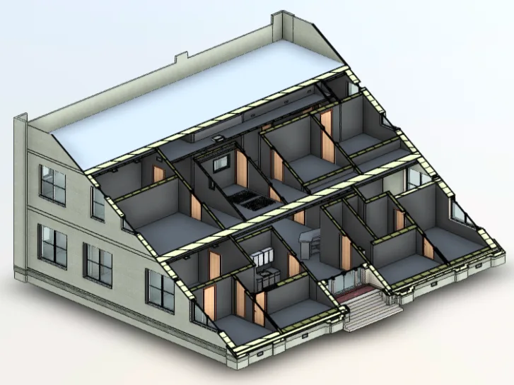 GeoMaus serving Imaging Centers- BIM Model / Revit Model - Cut section view