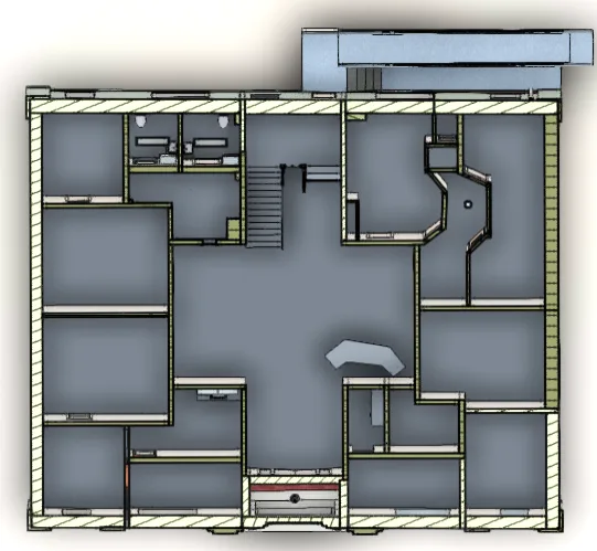 GeoMaus serving Healthcare - BIM Model / Revit Model - Top of building view