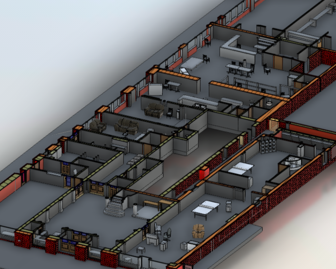 GeoMaus serving Hotels, Resorts & Hospitality - BIM Model section view - Laser Scanning