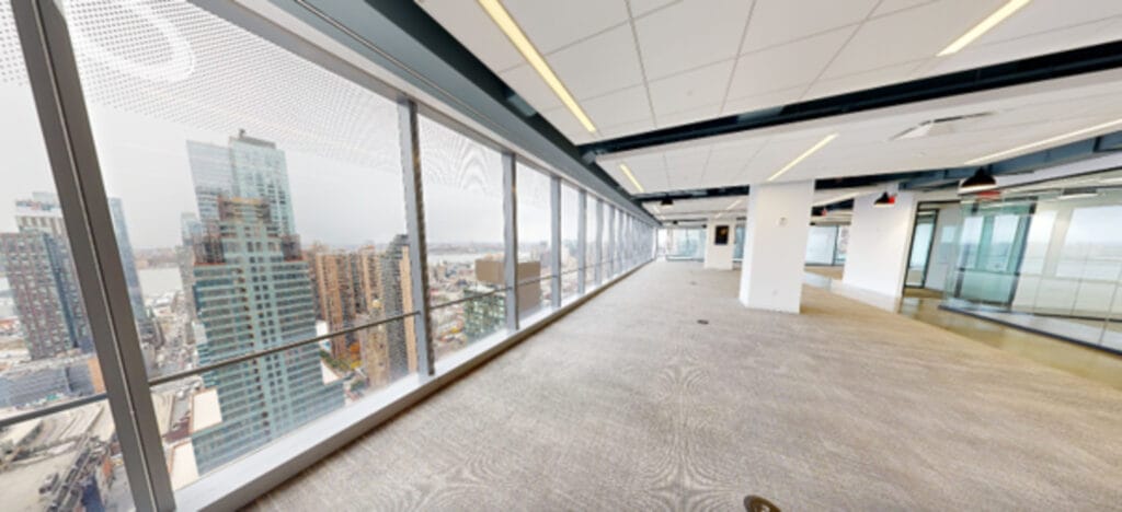 Featured - Interior wide shot of the empty floor - Time Square Office - Matterport 3d tour