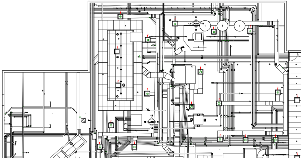 MEP Documentation services - Refracted Ceiling Plans as built - GeoMaus MEP Documentation