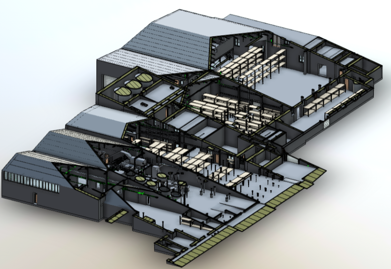 GeoMaus serving Manufacturing Plant - BIM / Revit Model - Section cut View
