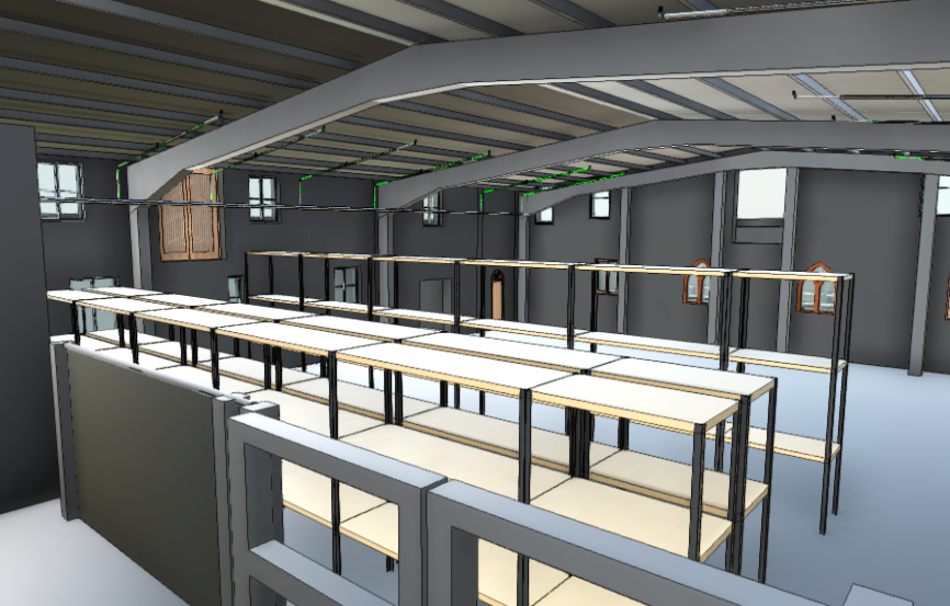 GeoMaus serving Industrial Facilities - BIM / Revit Model - Assembly Area