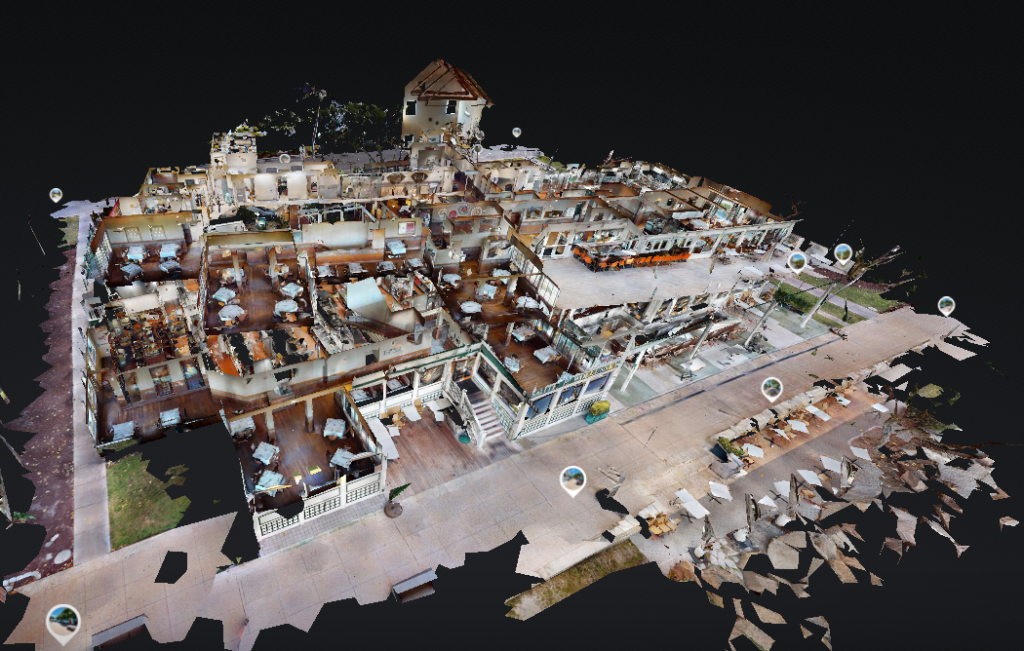 GeoMaus serving Restaurants - 3D tour retail - Dollhouse View