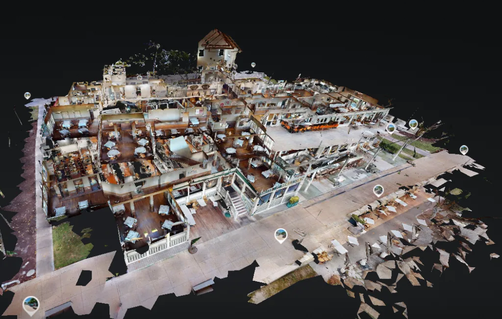 GeoMaus serving Restaurants - 3D tour retail - Dollhouse View