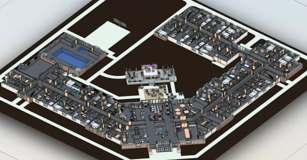Coordinated Revit/BIM Model - Hilton-brand Hotel PA - existing conditions BIM Modeling