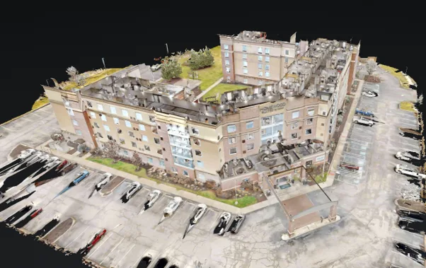 Hilton-brand Hotel Survey - Matterport dollhouse view of hotel - Multi-site portfolio documentation
