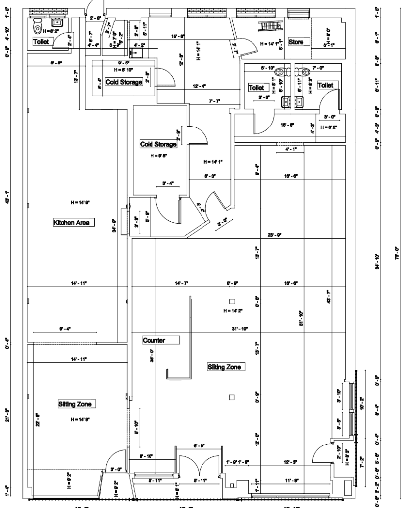 CA Restaurant - Project Deliverables - CAD Drawing - Floor Plans - Reflected Ceiling Plans