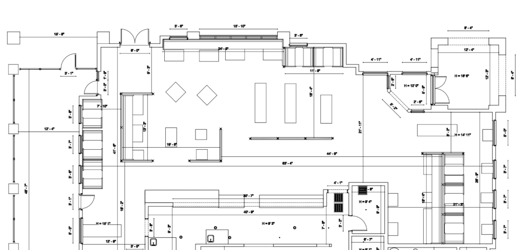 Cupertino CA Hotel 2D plans - Restaurant CAD Plans - Reflected Ceiling Plans