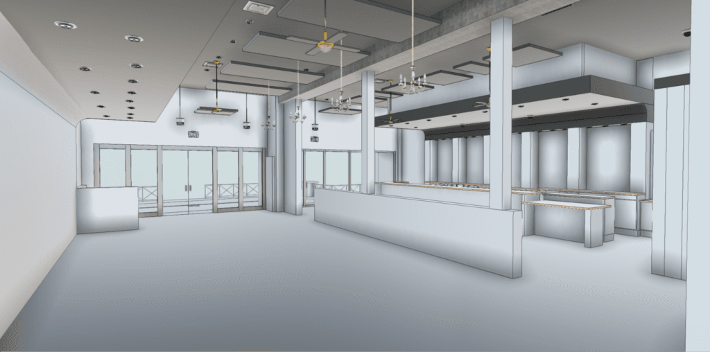 Revit Model of Interior of restaurant - Scan-to-BIM services for hotel in Hayward