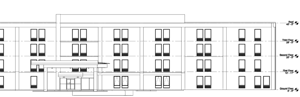 The Hampton Inn Middletown - CAD drawing - Coordinated CAD Plans - Exterior Elevations