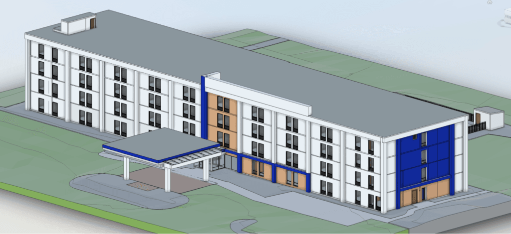 The Hampton Inn Middletown - Featued Image - Revit Model - Scan to BIM