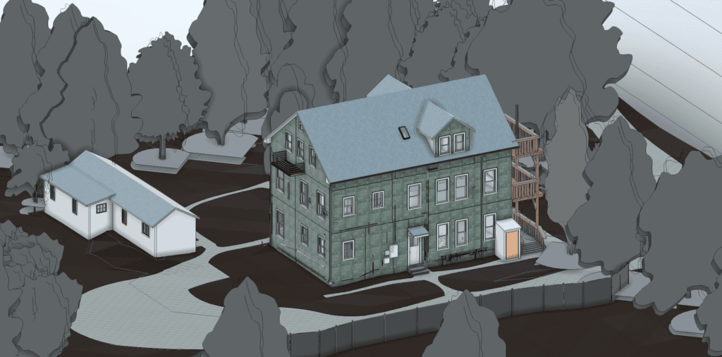 Multi-Residential Property - Sonoma, CA - Site Survey & BIM Model alongside measured building survey