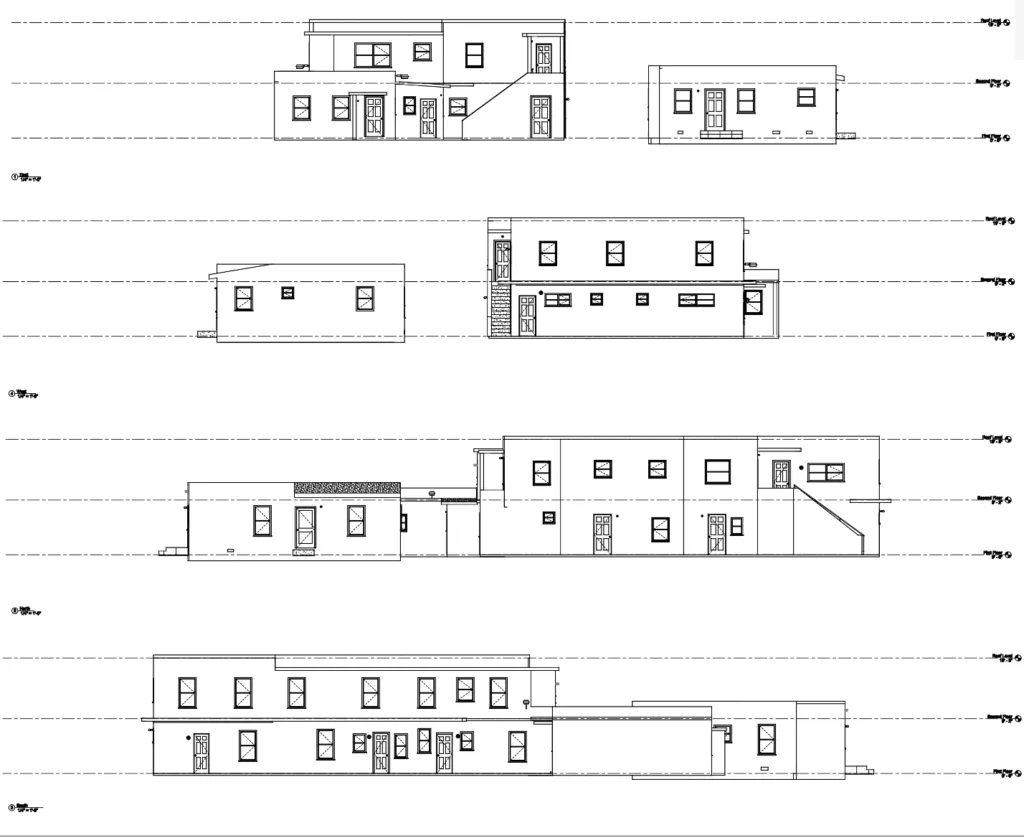 Exterior Elevevation doe as built and mesaured building survey - Miami multi-family residential building