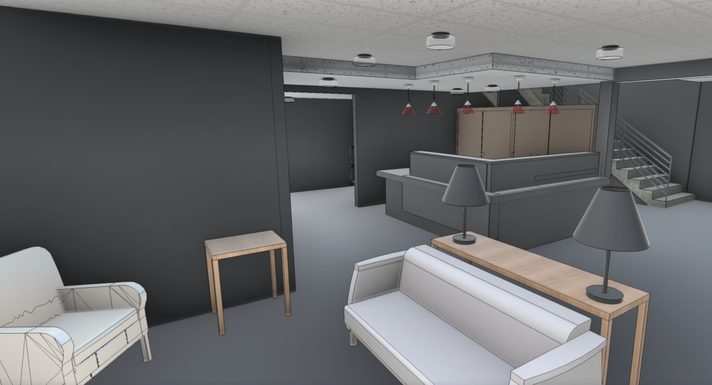 Bangor Maine Reception lobby BIM Model for as-built documentation