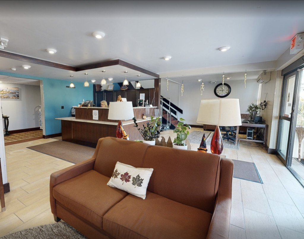 Hotel Bangor Maine Reception lobby prior to as-built